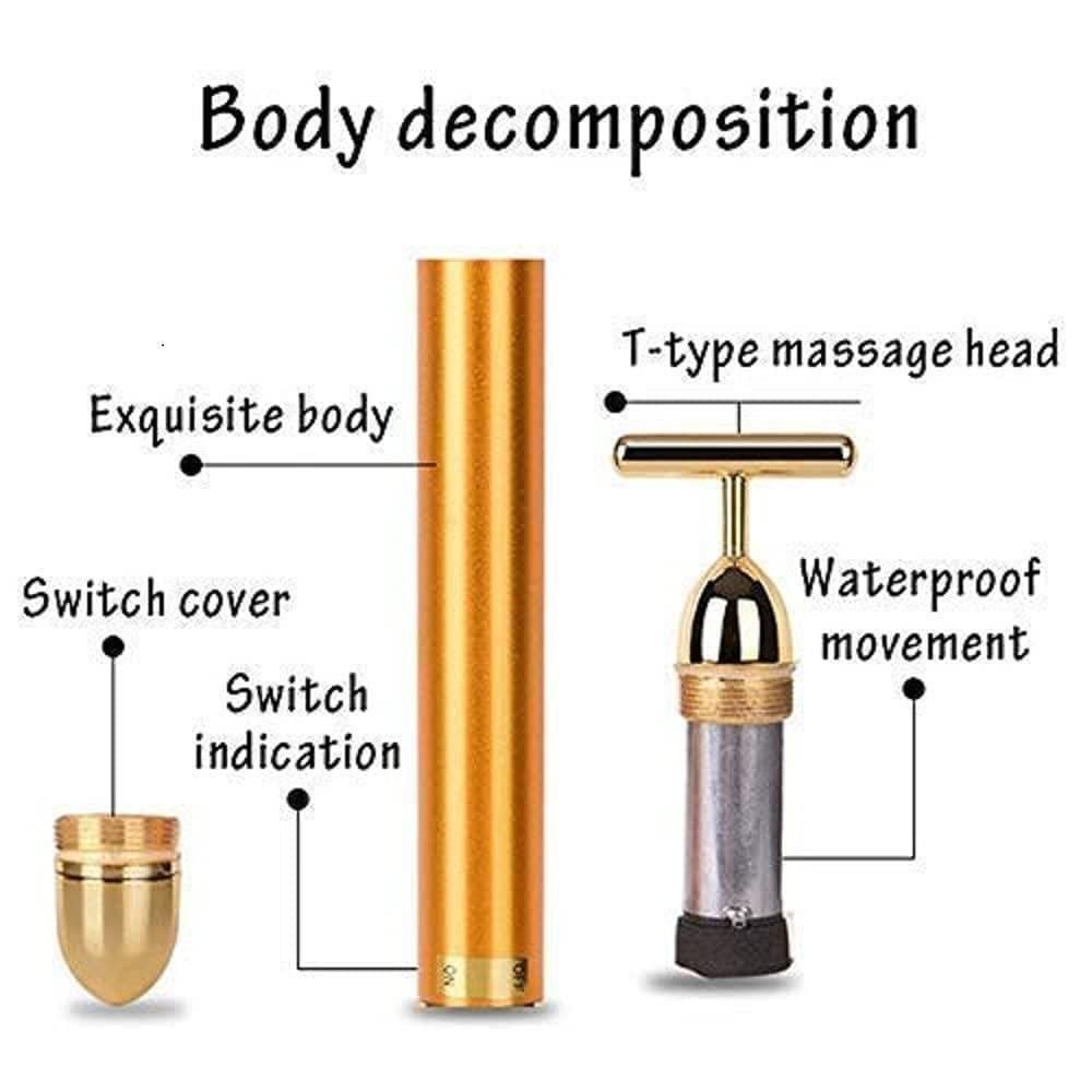 24K Gold Vibrating Face Massager – Instant Face Lift & Glow Tool